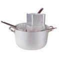 CASSERUOLA CON 3 COLAPASTA A SPICCHIO ALTO IN ALLUMINIO diametro 38 cm, altezza 21 cm, capacità 22 lt